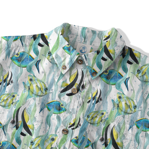 Ocean Animal Aloha Hawaiian Shirt, Sea Life Beach Button Up Hawaii Shirt - The Palmix