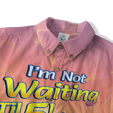 Retro Shark Hibiscus Drink Short Sleeve Shirt, I'm Not Waiting Until 5 Shirt - The Palmix