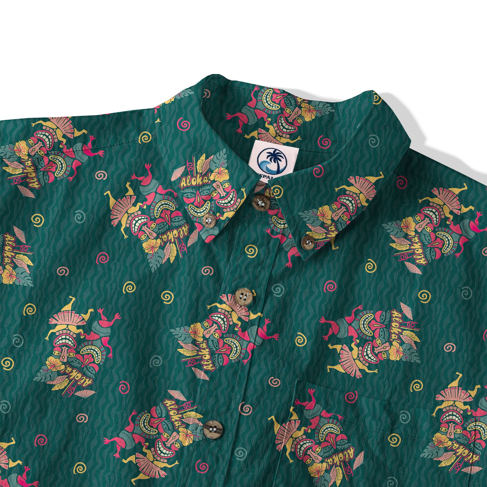 Hula Dancing Tiki Hibiscus Flower Hawaii Shirt
