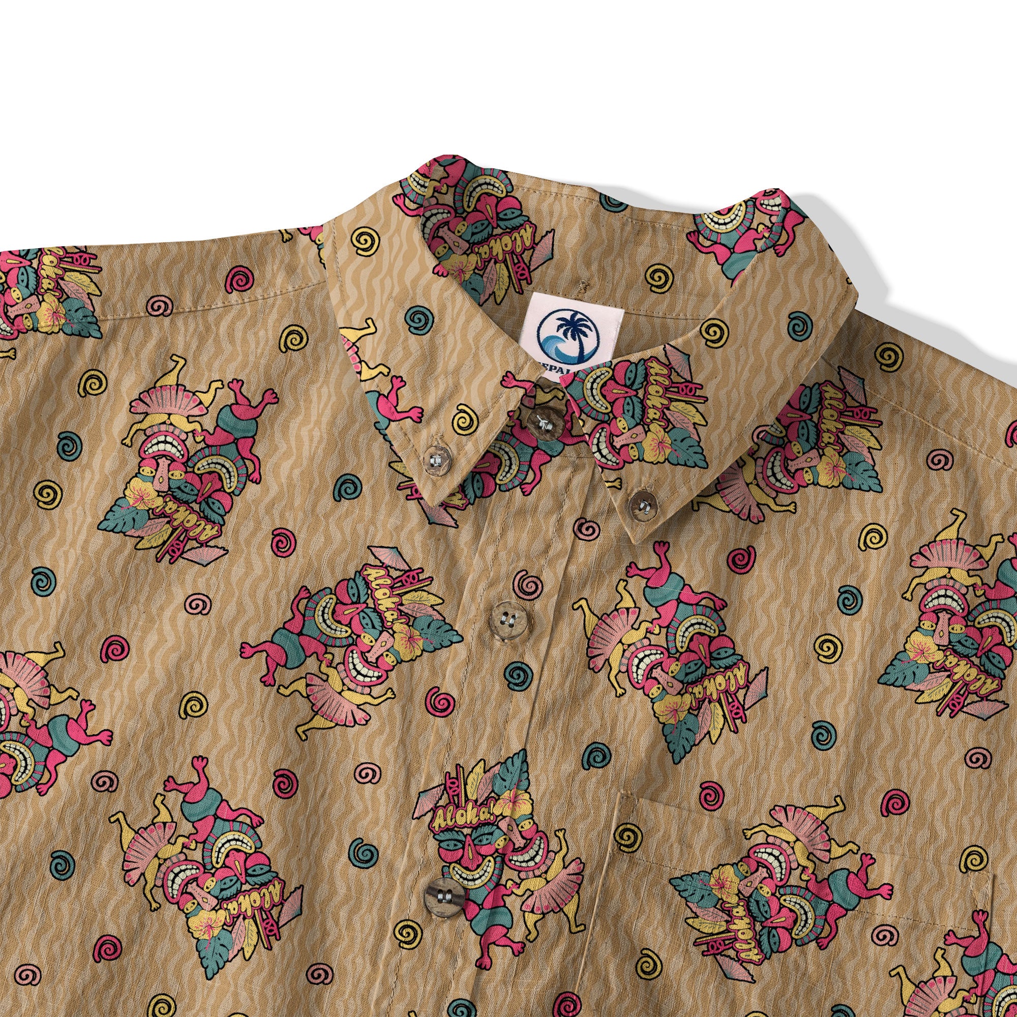 Hula Dancing Tiki Hibiscus Flower Hawaii Shirt