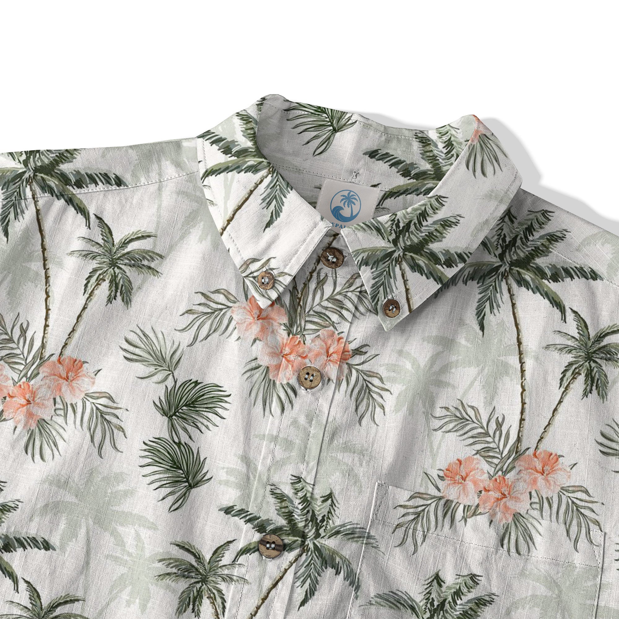 Tropical Palm Tree Hawaii Shirt, Hibiscus Flowers Hawaii Shirt
