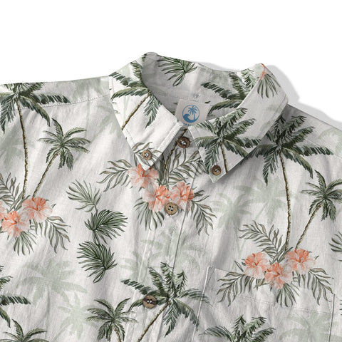 Tropical Palm Tree Hawaii Shirt, Hibiscus Flowers Hawaii Shirt
