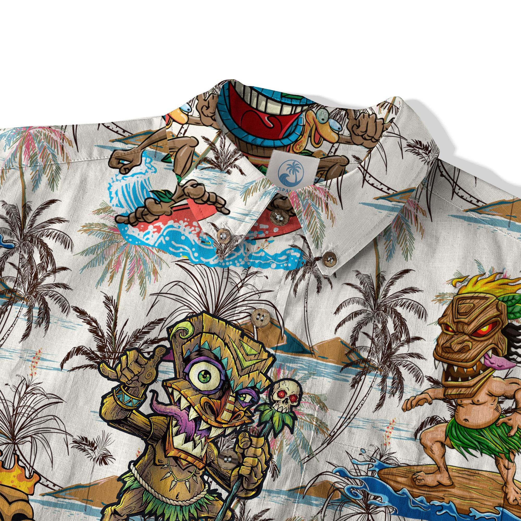 Tiki Mask Aloha Hawaii Shirt, Surfing Tiki Pattern Hawaiian Shirt