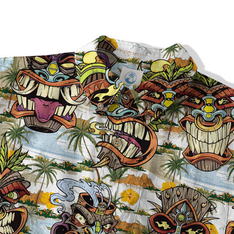 Tiki Mask Aloha Hawaii Shirt, Tiki Mask Ocean Hawaiian Shirt