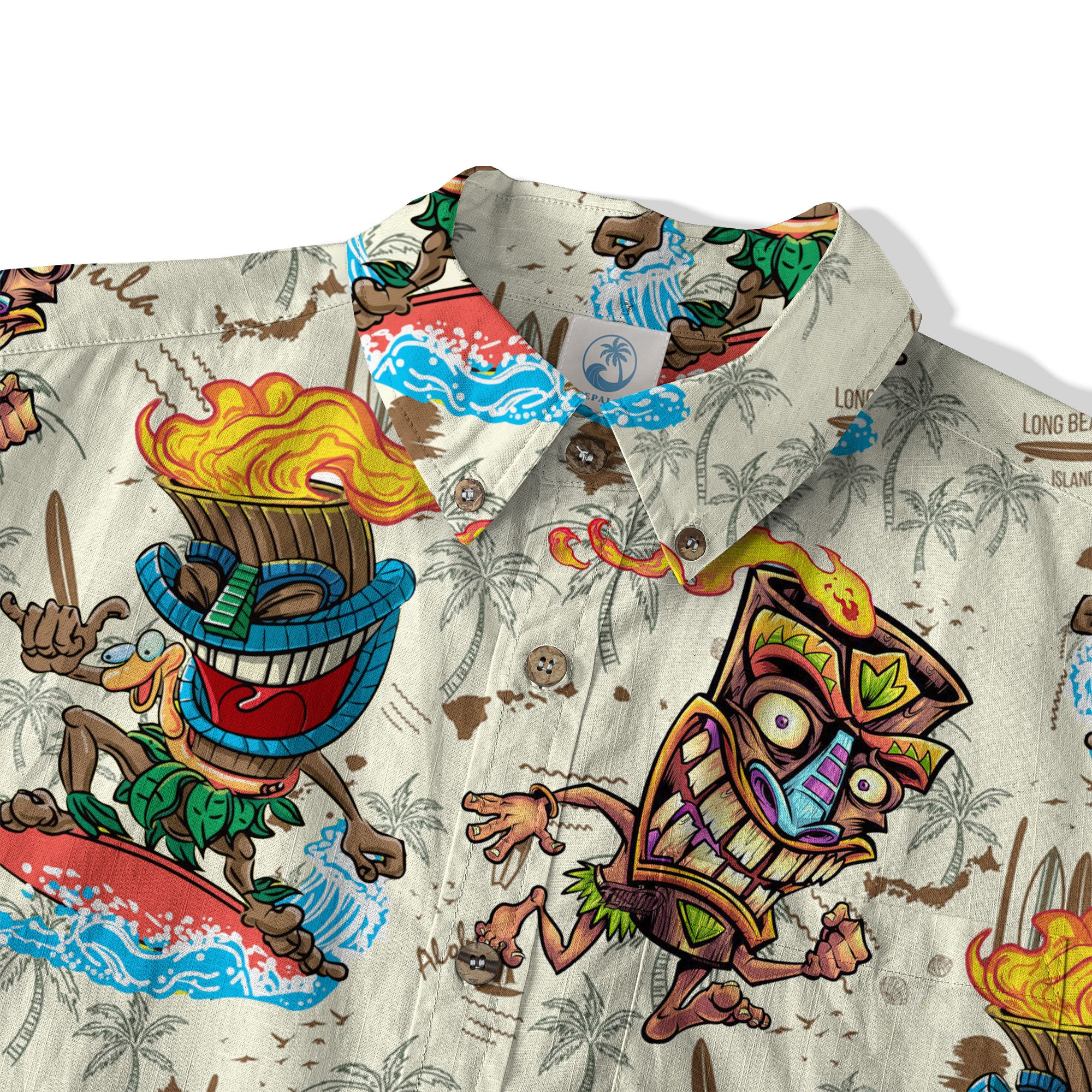 Tiki Mask Aloha Hawaii Shirt, Tiki Mask Long Island Hawaiian Shirt