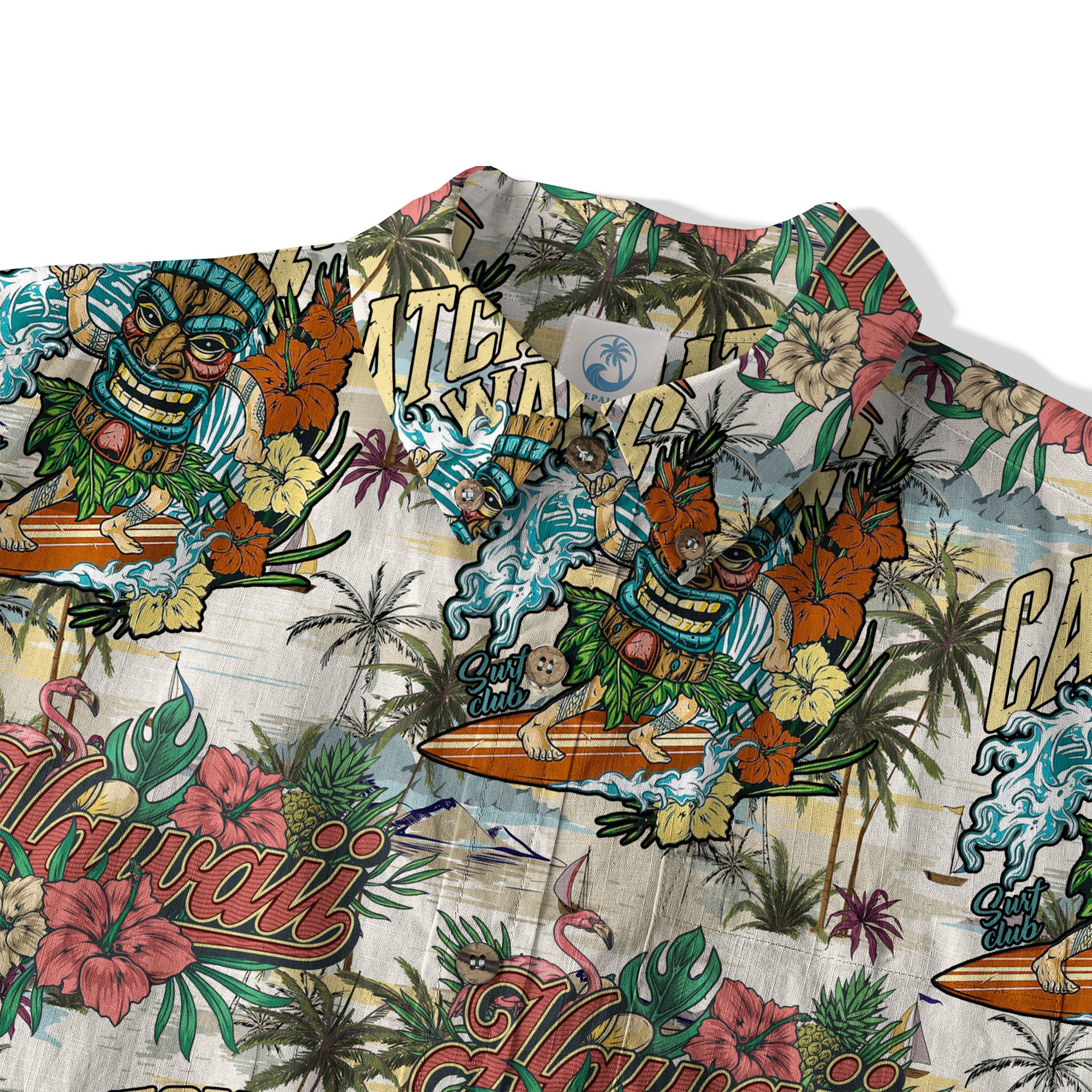 Tiki Mask Aloha Hawaii Shirt, Tiki Mask Long Island Beach Hawaiian Shirt
