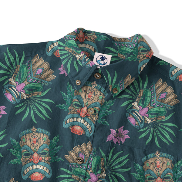 Tribal Tiki Hawaiian Shirt, Summer Vibes Aloha Hawaii Shirt