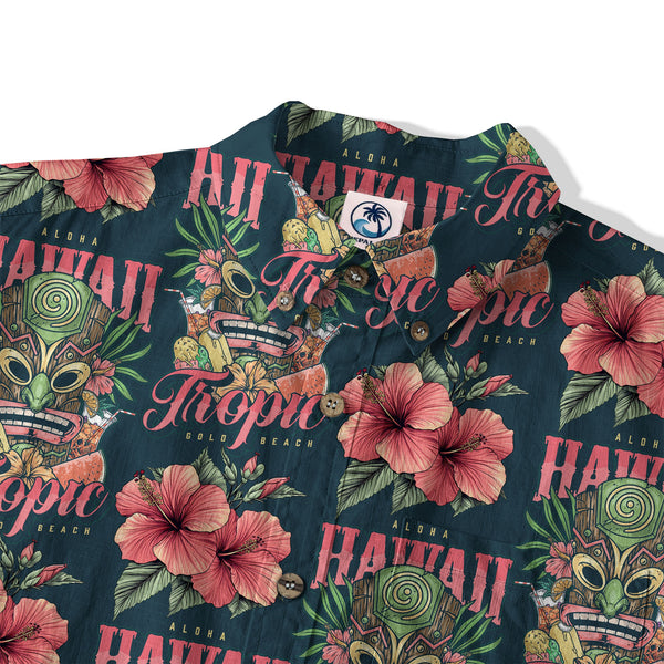 Tiki Hawaii Tropic Hawaiian Shirt