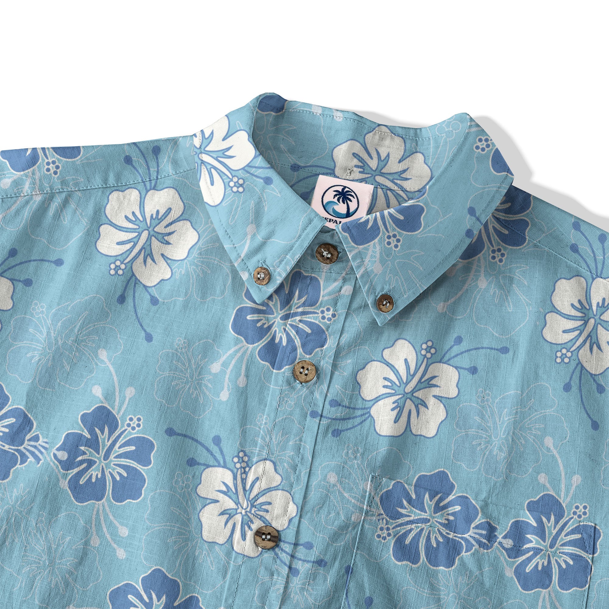 Hibiscus Floral Pattern Button Up Hawaii Shirt
