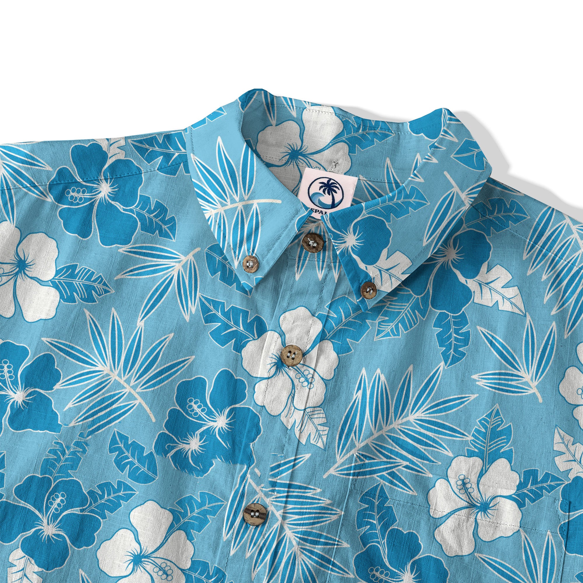 Hibiscus Floral Pattern Button Up Hawaii Shirt