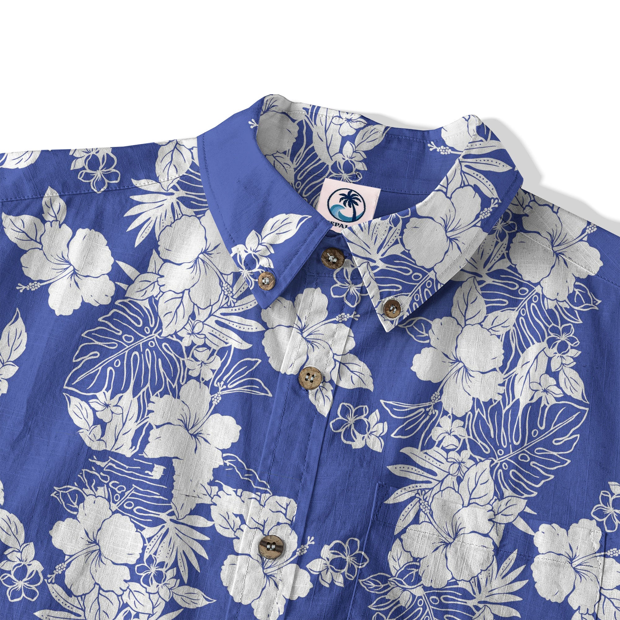 Hibiscus Floral Pattern Button Up Hawaii Shirt