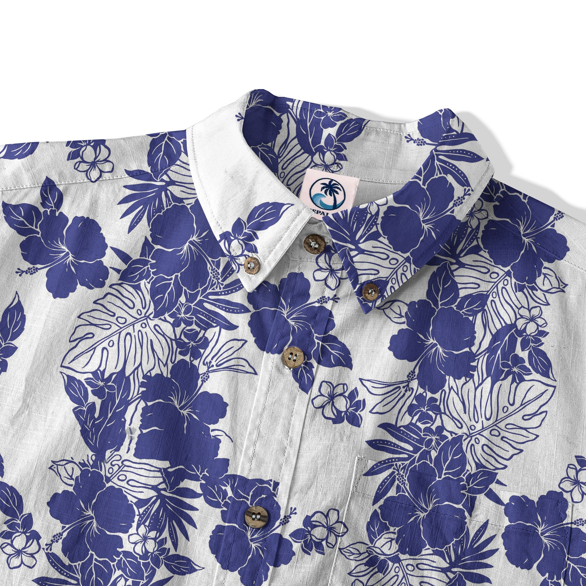 Hibiscus Floral Pattern Button Up Hawaii Shirt