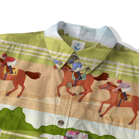 Horseshoes Rose Kentucky Hawaiian Shirt Derby Day