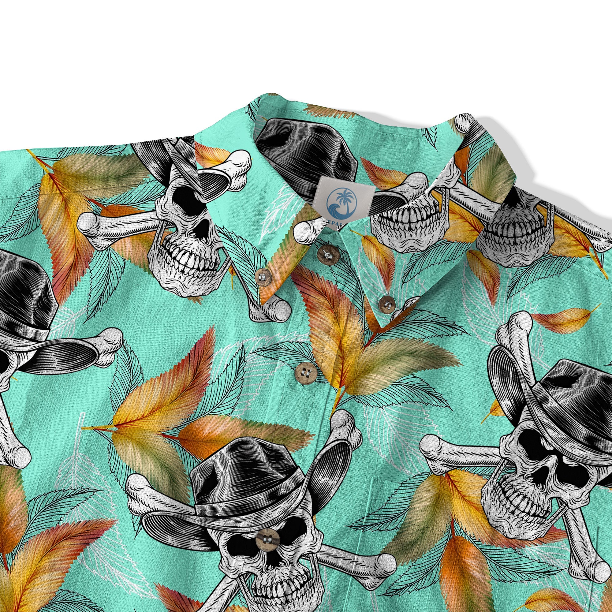 Western Skull Hawaiian Shirt Tropical Summer Vacation