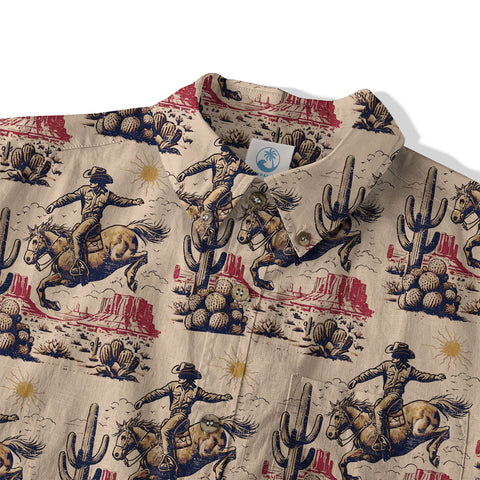 Cowboy Cactus Hawaiian Shirt Wild West Tree Shirt