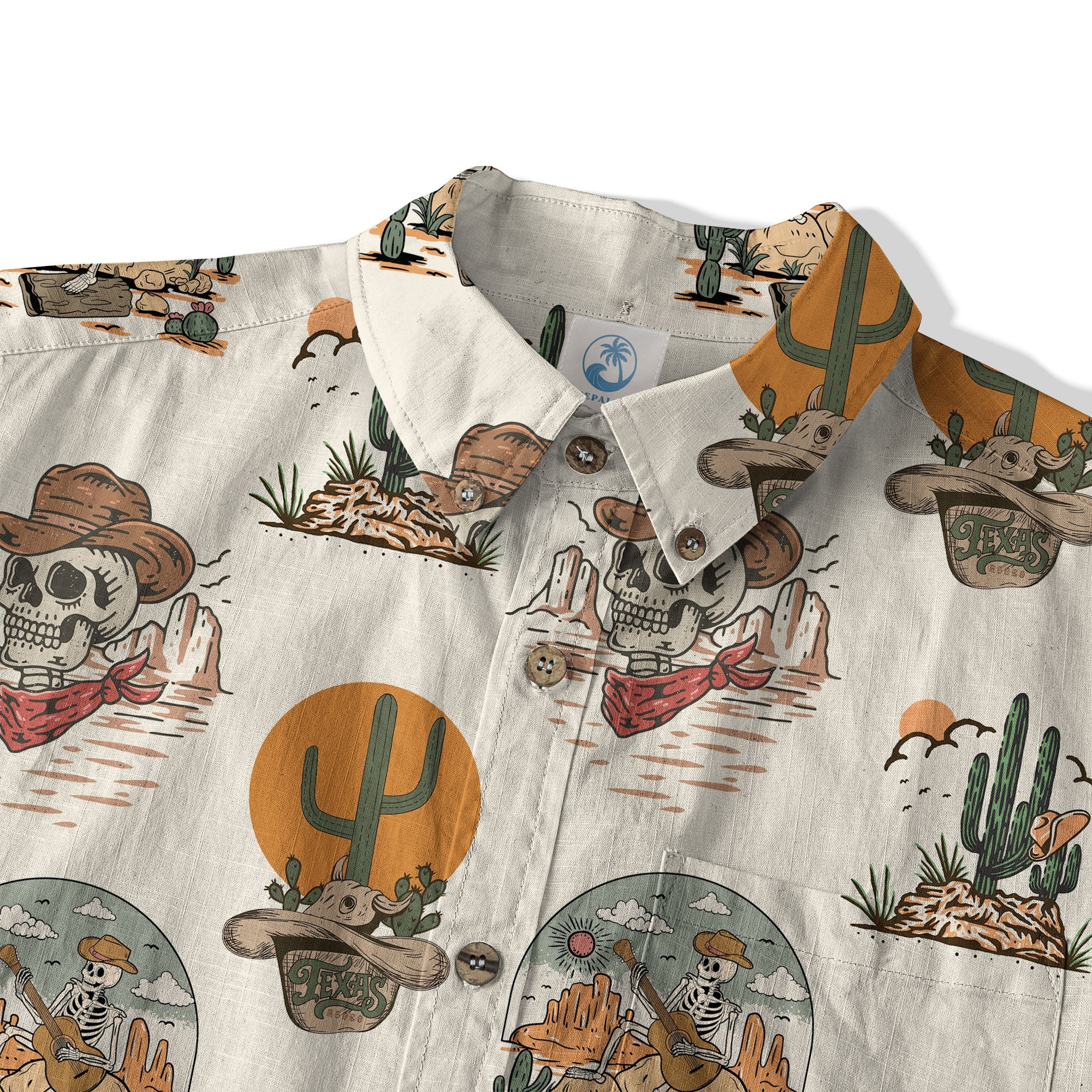 Western Skull Hawaiian Shirt Tropical Summer Vacation