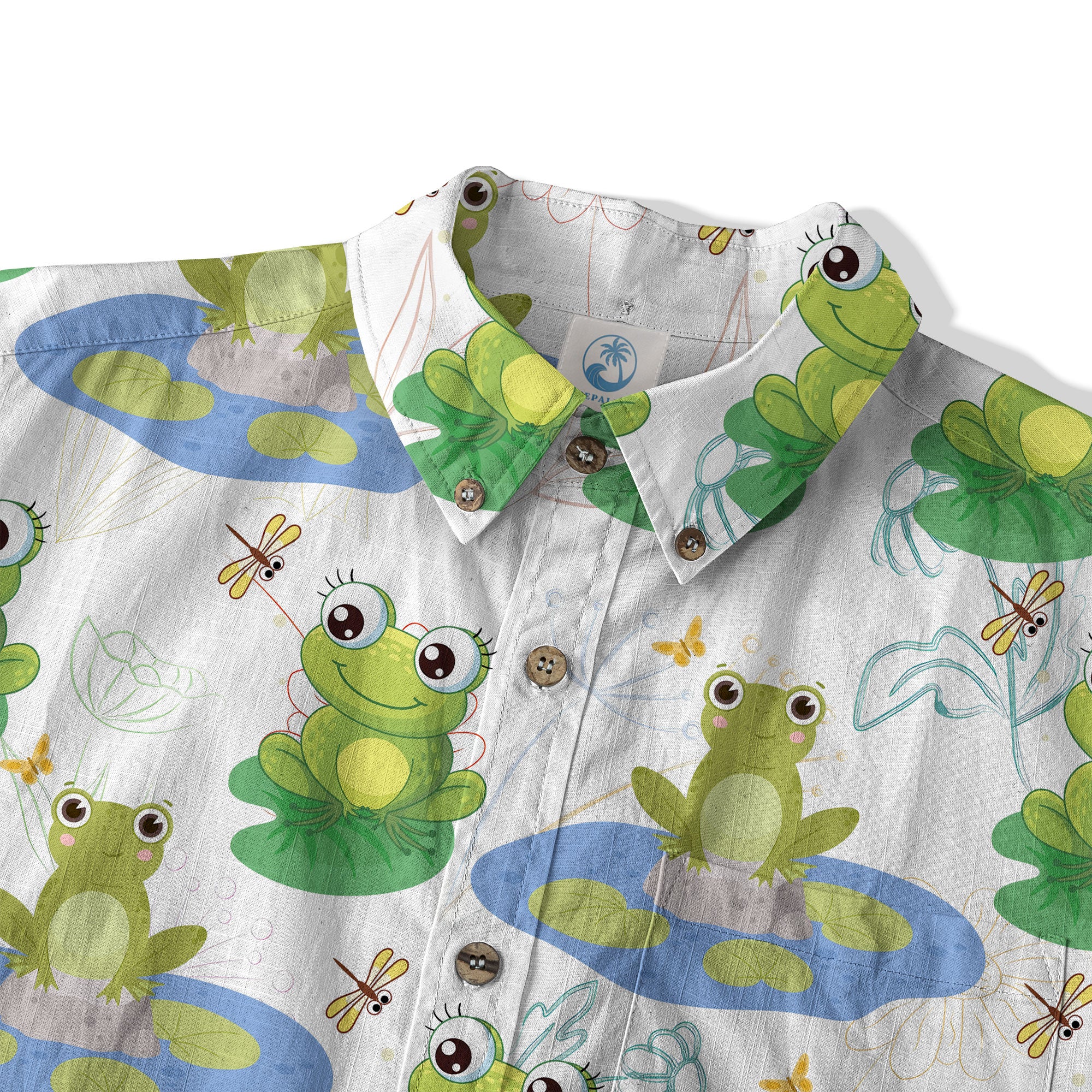 Tropical Red-eyed Frog Hawaiian Shirt Palm Leaves Aloha Frog Cute Tropical Hawaiian Shirt