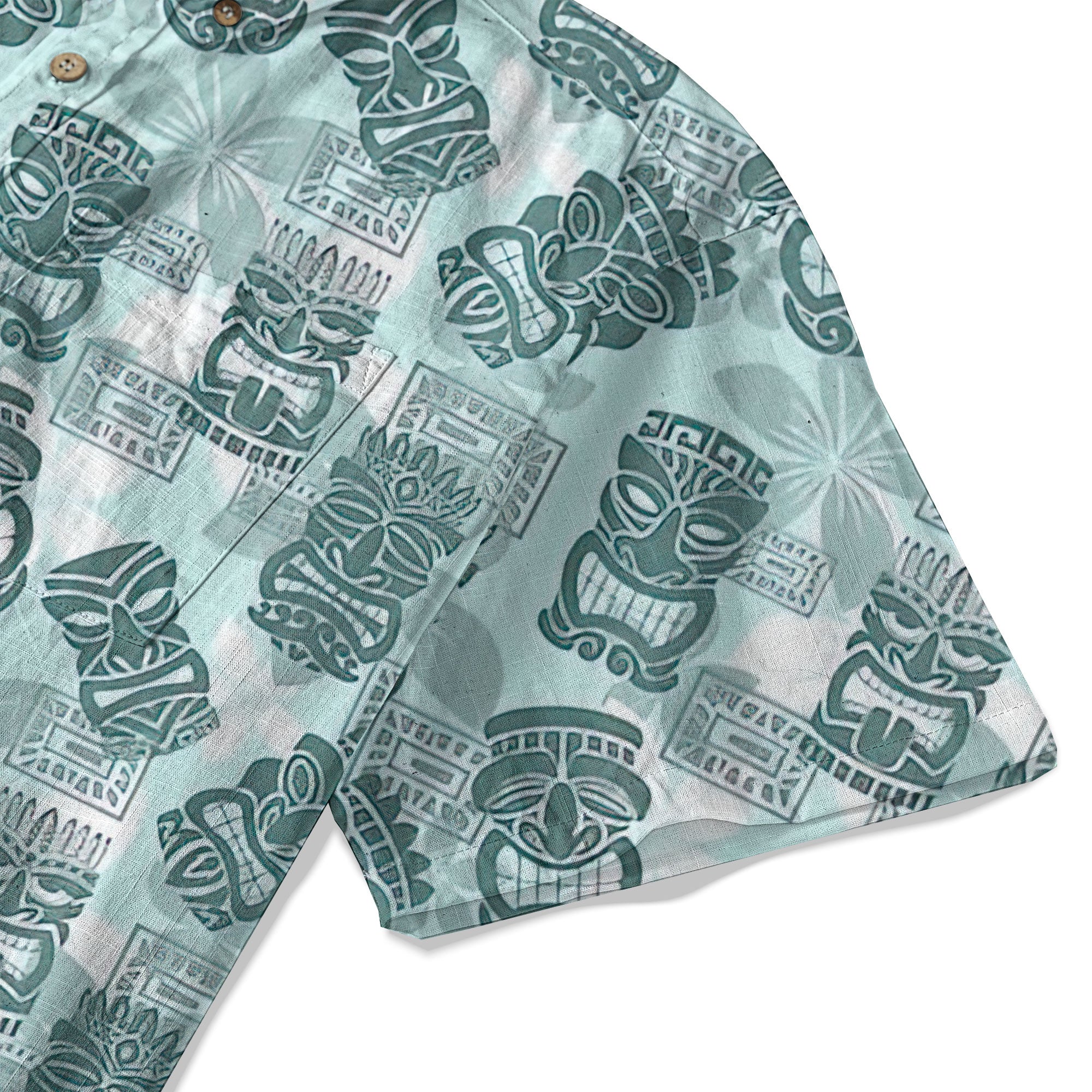 Colorful Tiki Hawaiian Shirt, Tribal Tiki Hibiscus Hawaiian Shirt