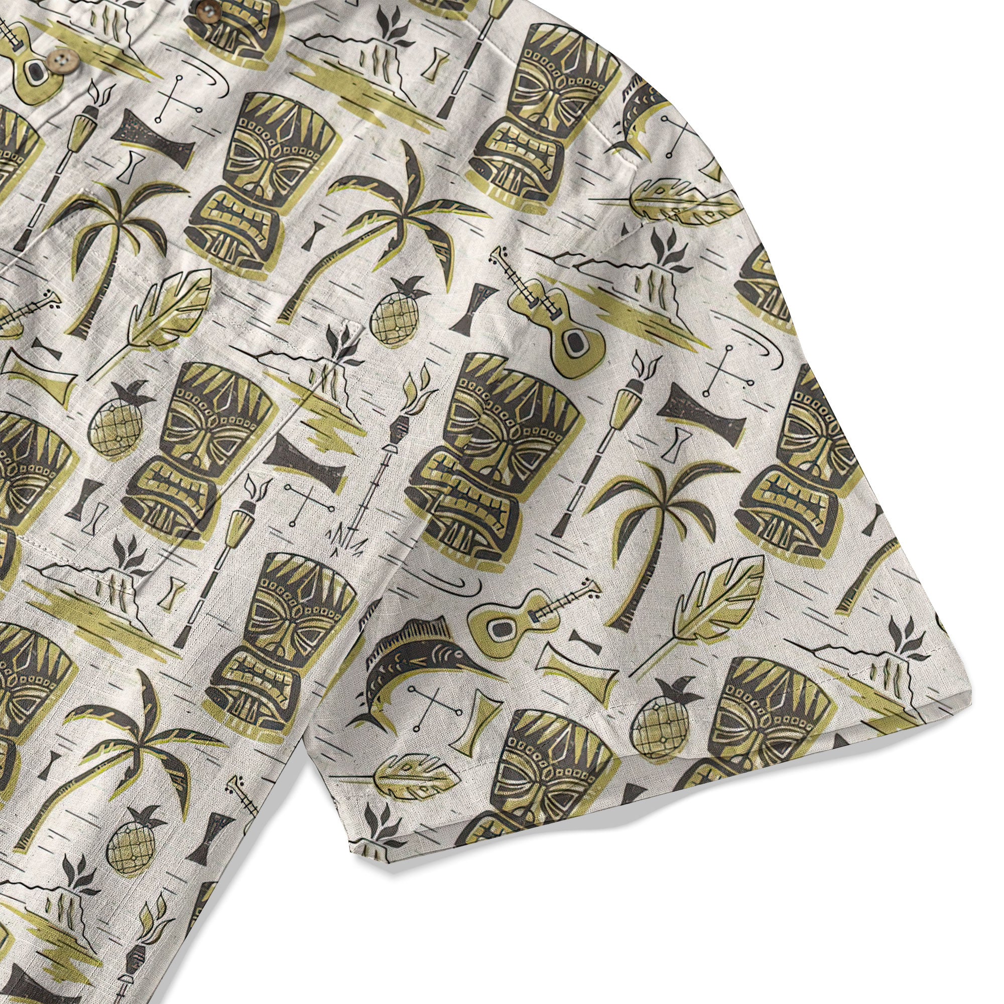 Retro Mid Century Modern Tiki Hawaii Shirt, Tropical Tiki Hawaii Shirt