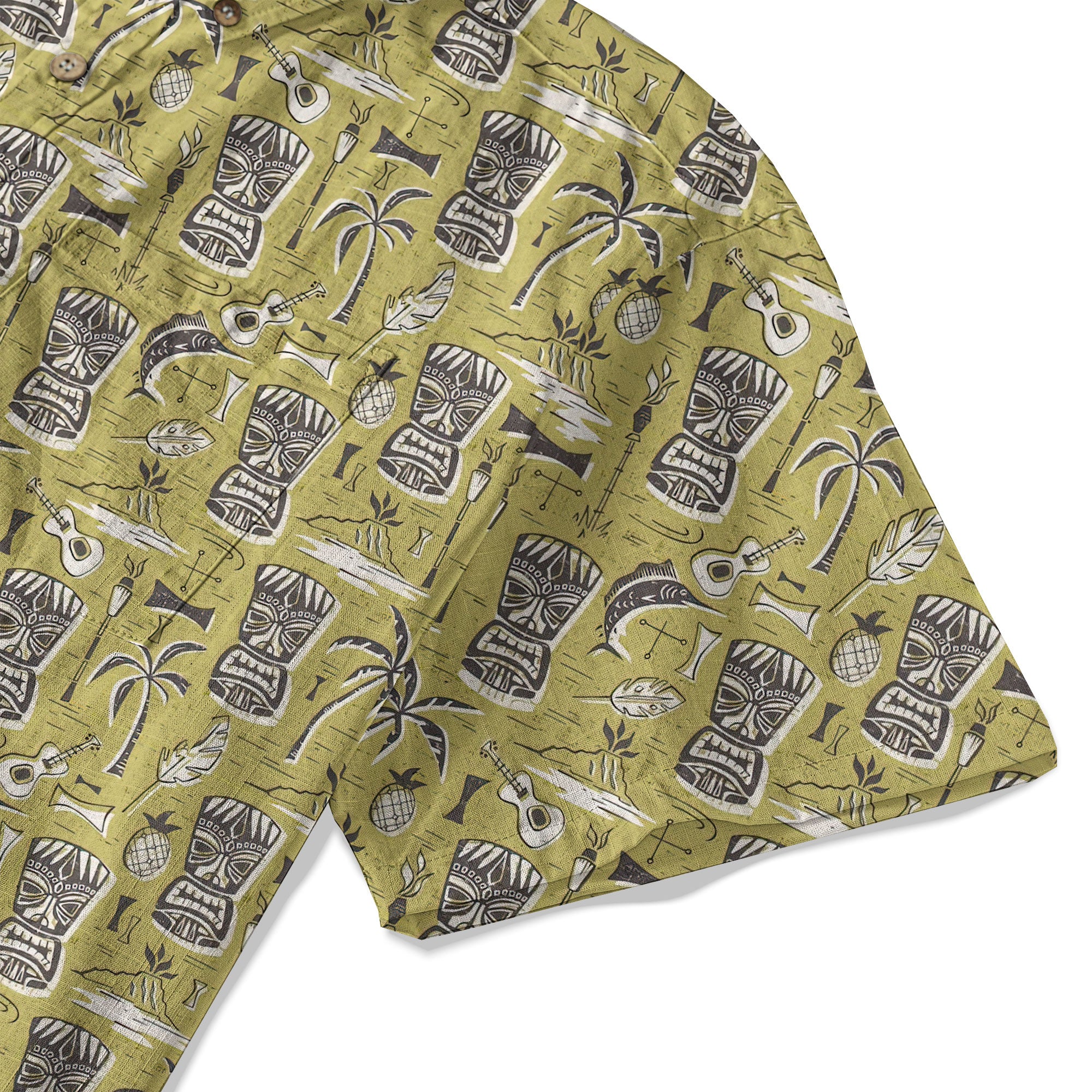 Retro Mid Century Modern Tiki Hawaii Shirt, Tropical Tiki Hawaii Shirt