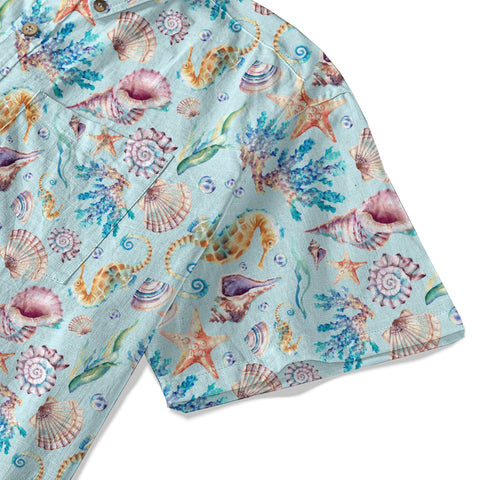 Ocean Animals Aloha Theme Hawaiian Shirt, Summer Vibes Button Down Hawaii Shirt - The Palmix
