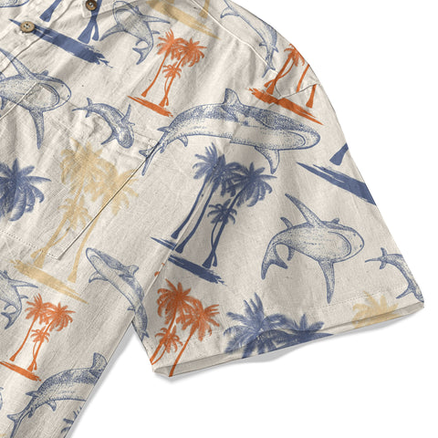 Sharks and Palms Islands Hawaiian Shirt, Ocean Animals Hawaii Shirt - The Palmix