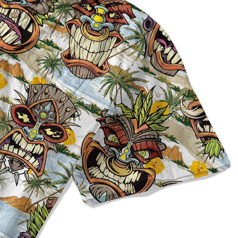 Tiki Mask Aloha Hawaii Shirt, Tiki Mask Ocean Hawaiian Shirt