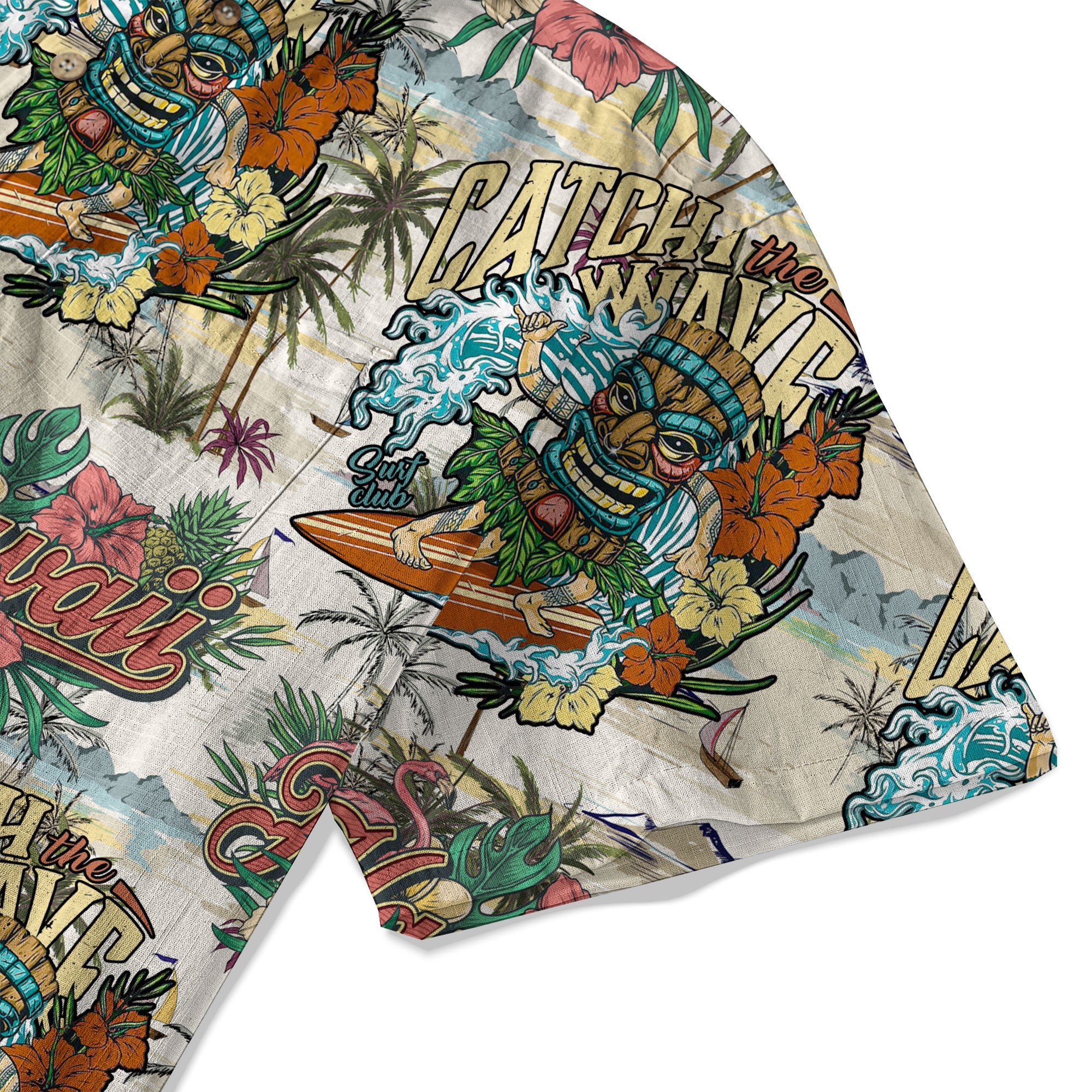 Tiki Mask Aloha Hawaii Shirt, Tiki Mask Long Island Beach Hawaiian Shirt