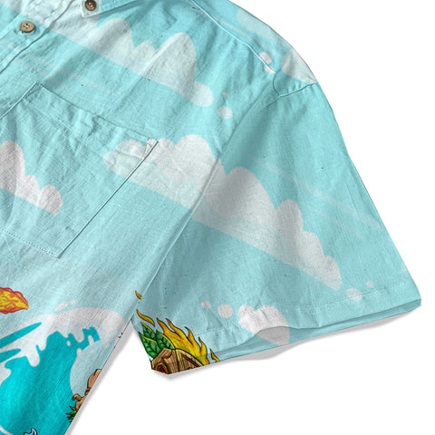 Tiki Mask Aloha Hawaii Shirt, Surfing Tiki Beach Hawaiian Shirt