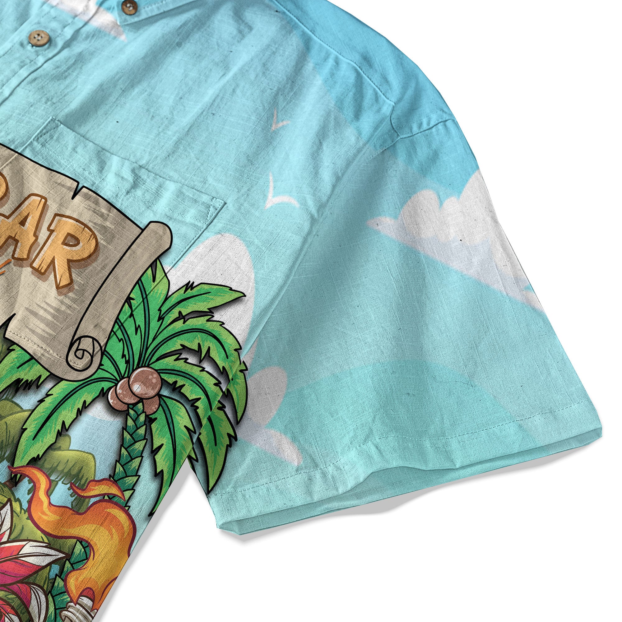 3D Tiki Head Hawaii Shirt, Tiki Bar Hibiscus Flowers Hawaiian Shirt