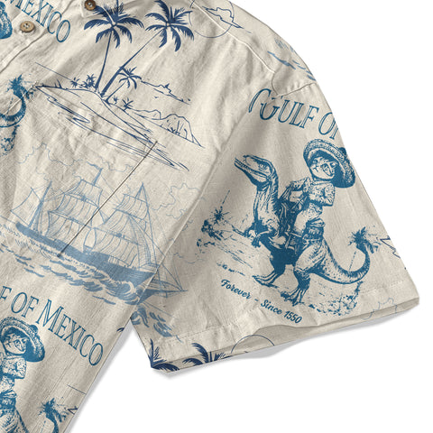 Gulf of Mexico Funny Cat Riding Dinosaurs Shirt