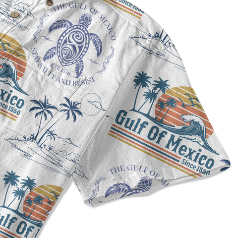 Retro Sunset Gulf Of Mexico Since 1550 Hawaii Shirt, Gulf of Mexico Hawaii Shirt