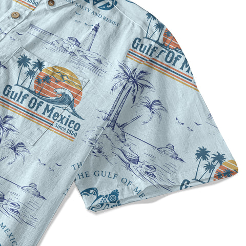 Retro Sunset Gulf Of Mexico Since 1550 Hawaii Shirt, Gulf of Mexico Hawaii Shirt