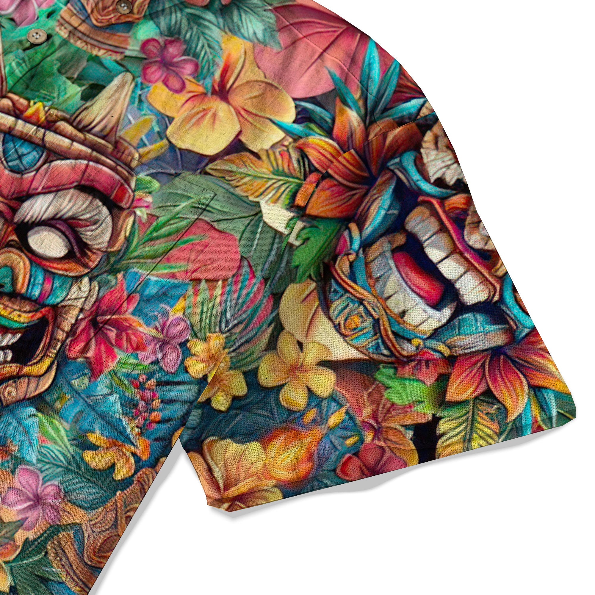 Colorful Tiki Hawaiian Shirt, Summer Vibes Aloha Hawaii Shirt