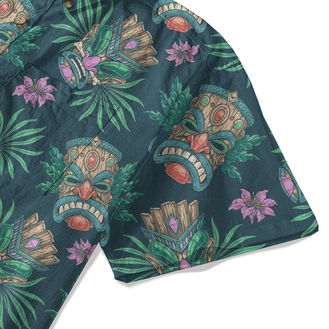 Tribal Tiki Hawaiian Shirt, Summer Vibes Aloha Hawaii Shirt