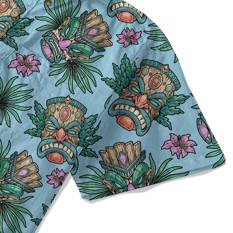 Tribal Tiki Hawaiian Shirt, Summer Vibes Aloha Hawaii Shirt