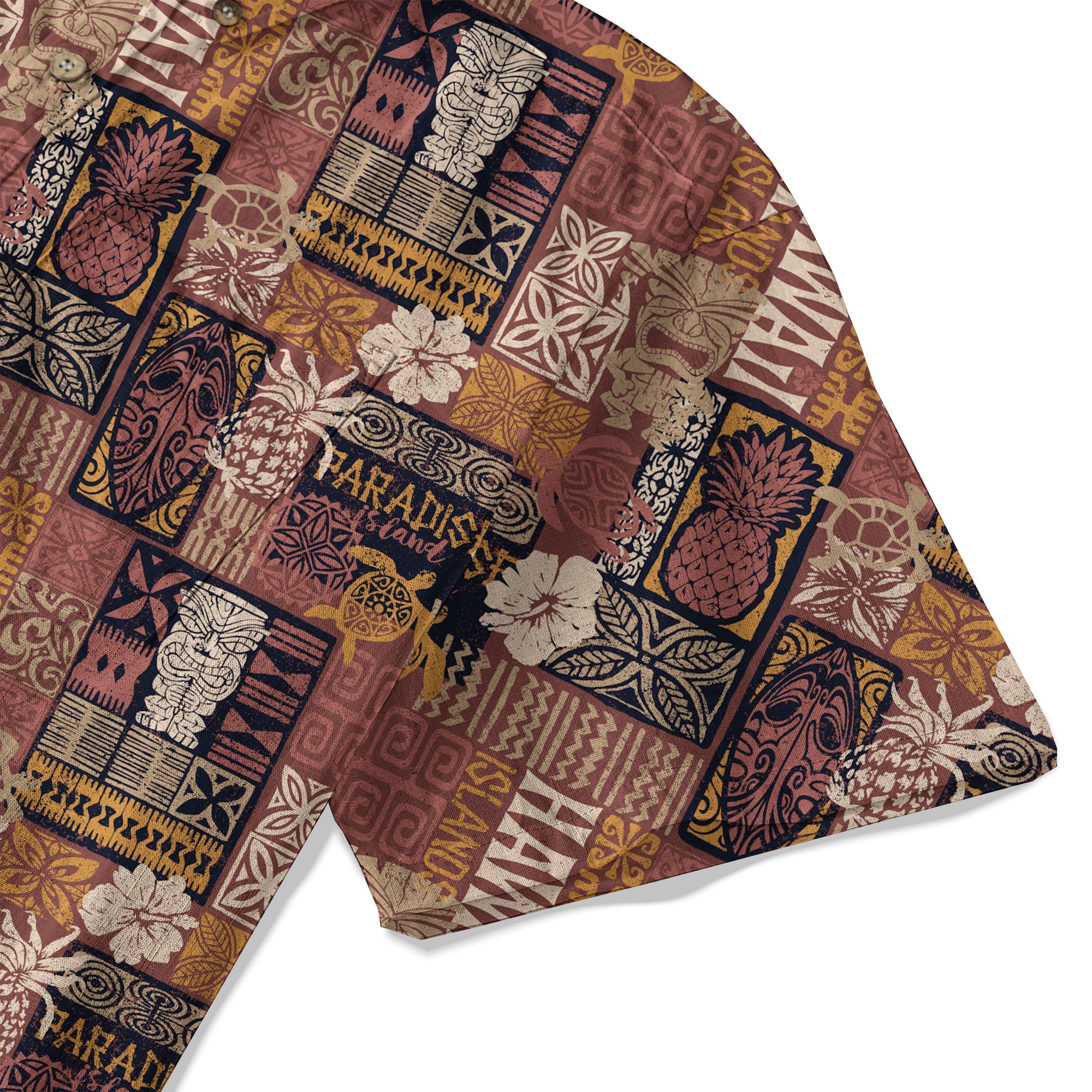Tribal Tiki Hawaiian Style Tribal Motif Hawaii Shirt