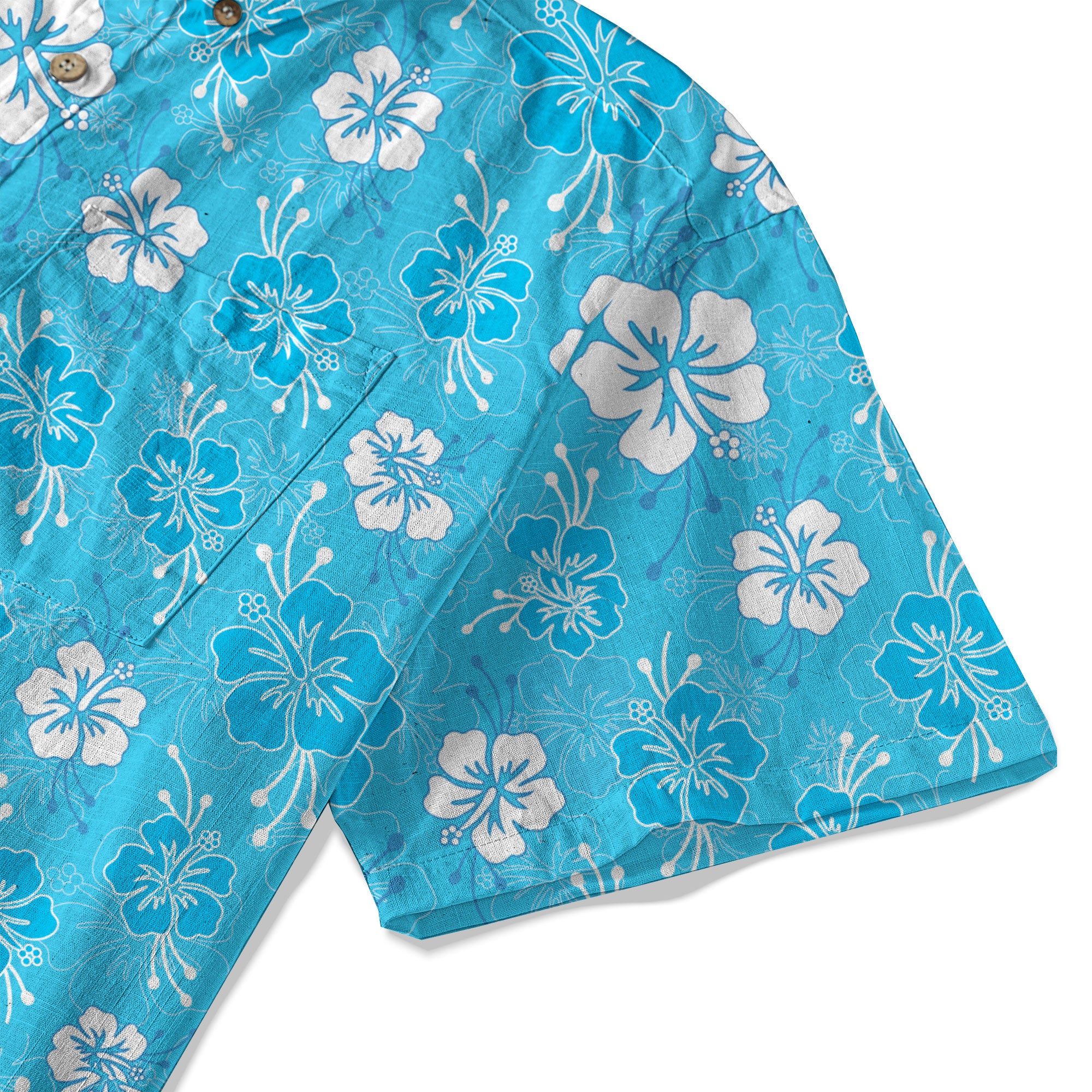 Hibiscus Floral Pattern Button Up Hawaii Shirt