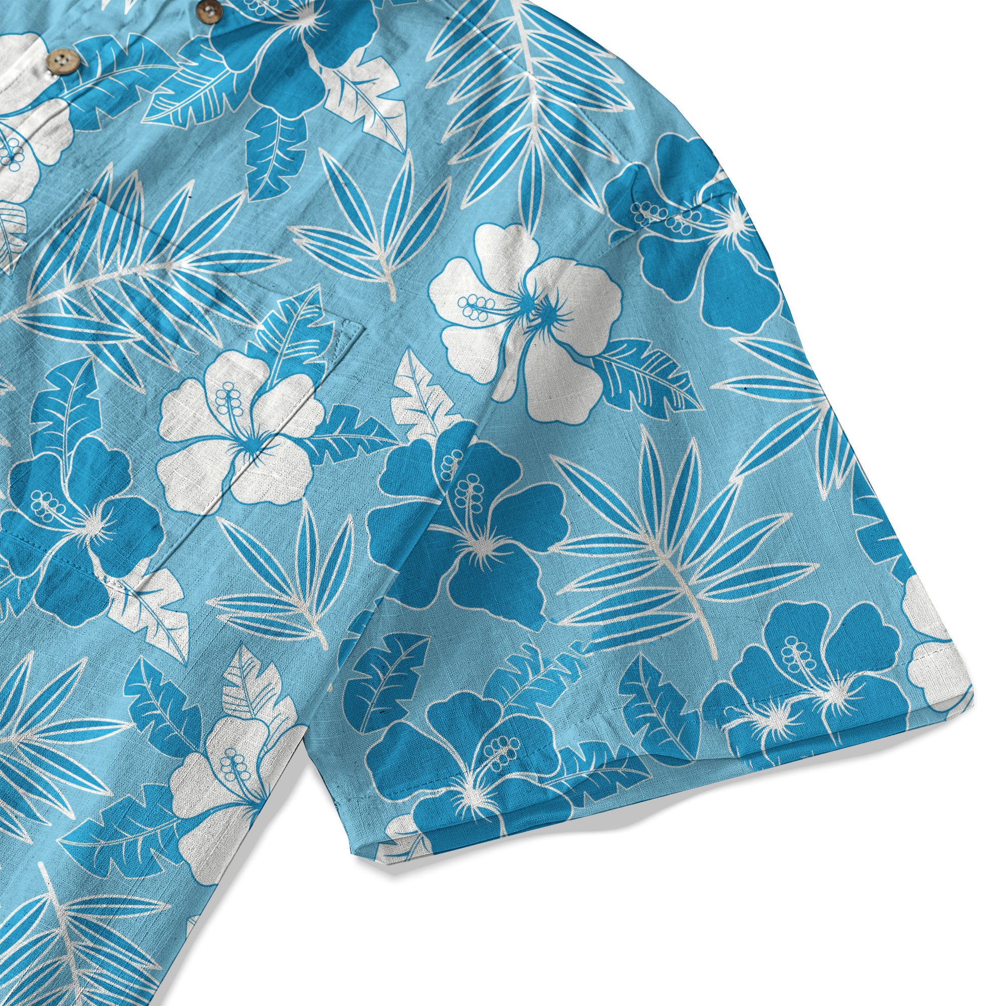 Hibiscus Floral Pattern Button Up Hawaii Shirt