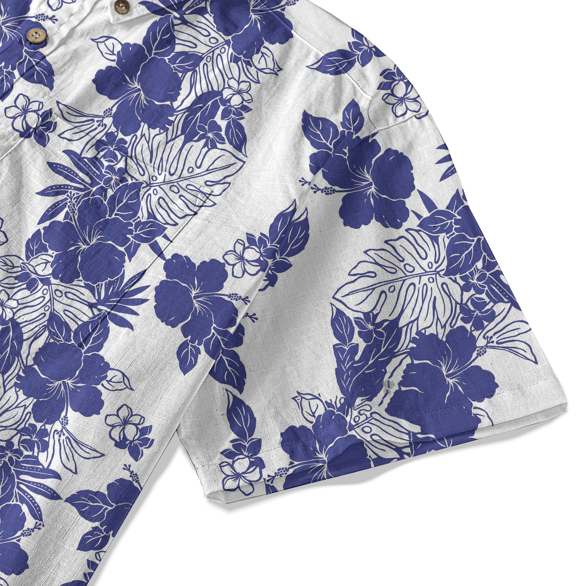 Hibiscus Floral Pattern Button Up Hawaii Shirt