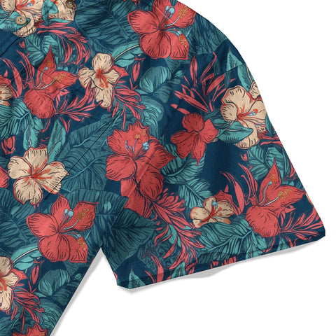 Hawaii Flowers Seamless Patterns Hawaiian Shirt For Men, Aloha Floral Pattern Hawaii Shirt