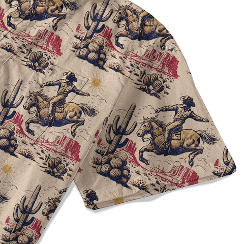 Cowboy Cactus Hawaiian Shirt Wild West Tree Shirt