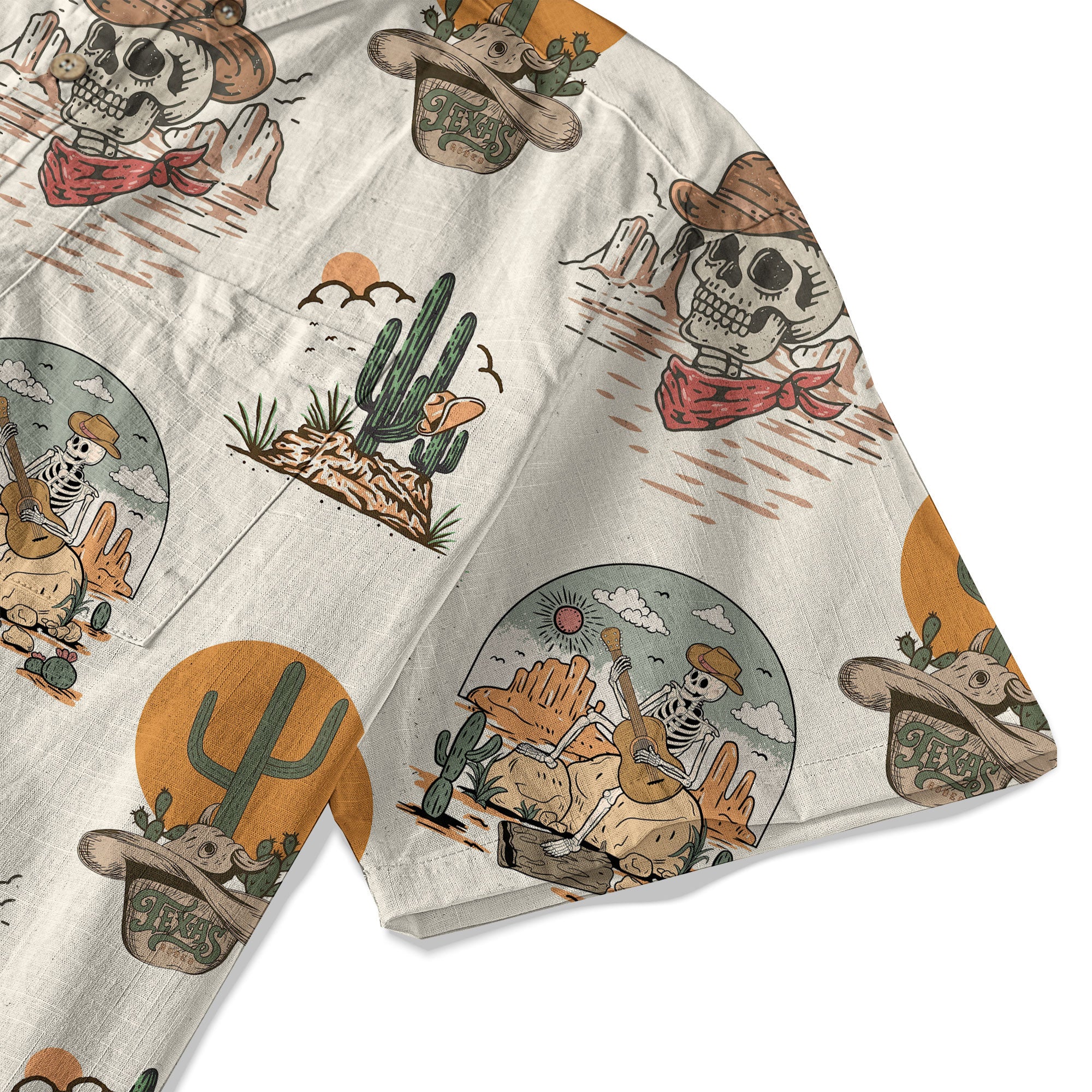 Western Skull Hawaiian Shirt Tropical Summer Vacation