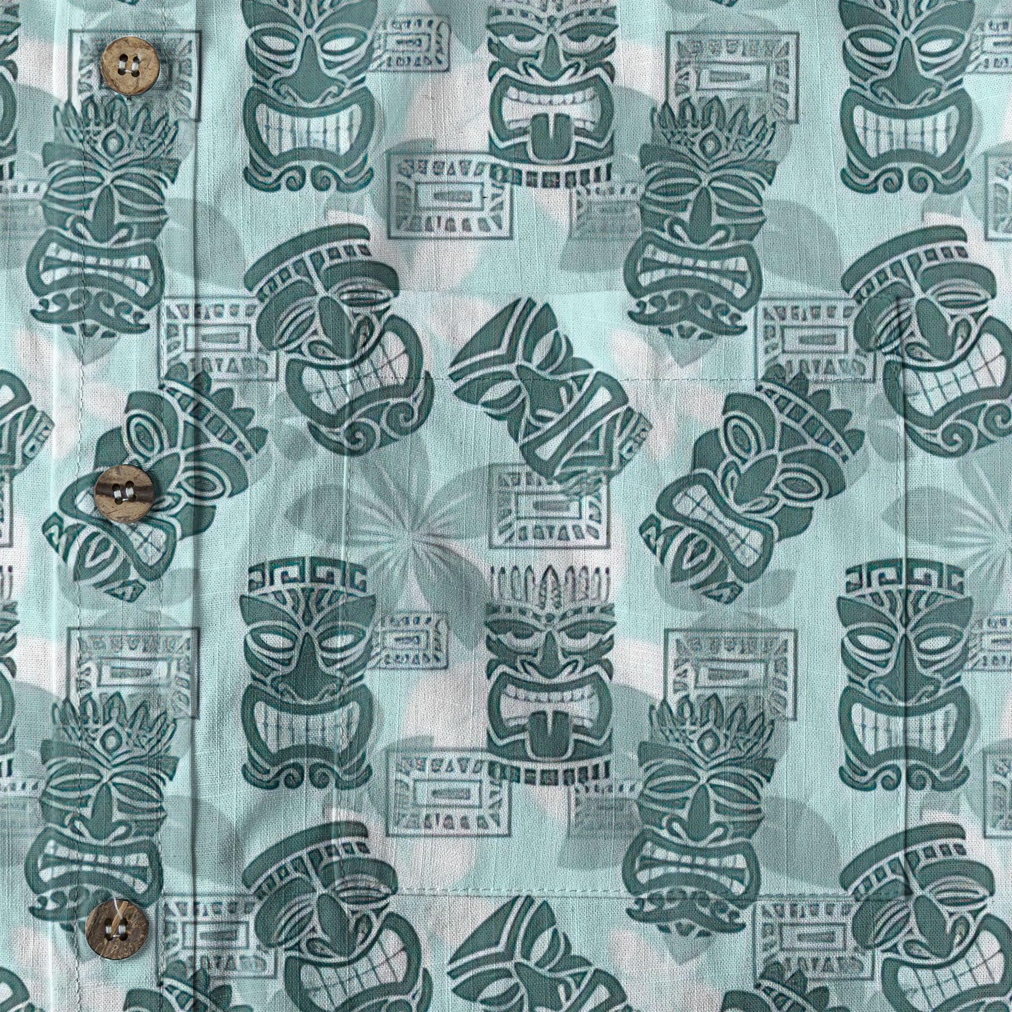 Colorful Tiki Hawaiian Shirt, Tribal Tiki Hibiscus Hawaiian Shirt