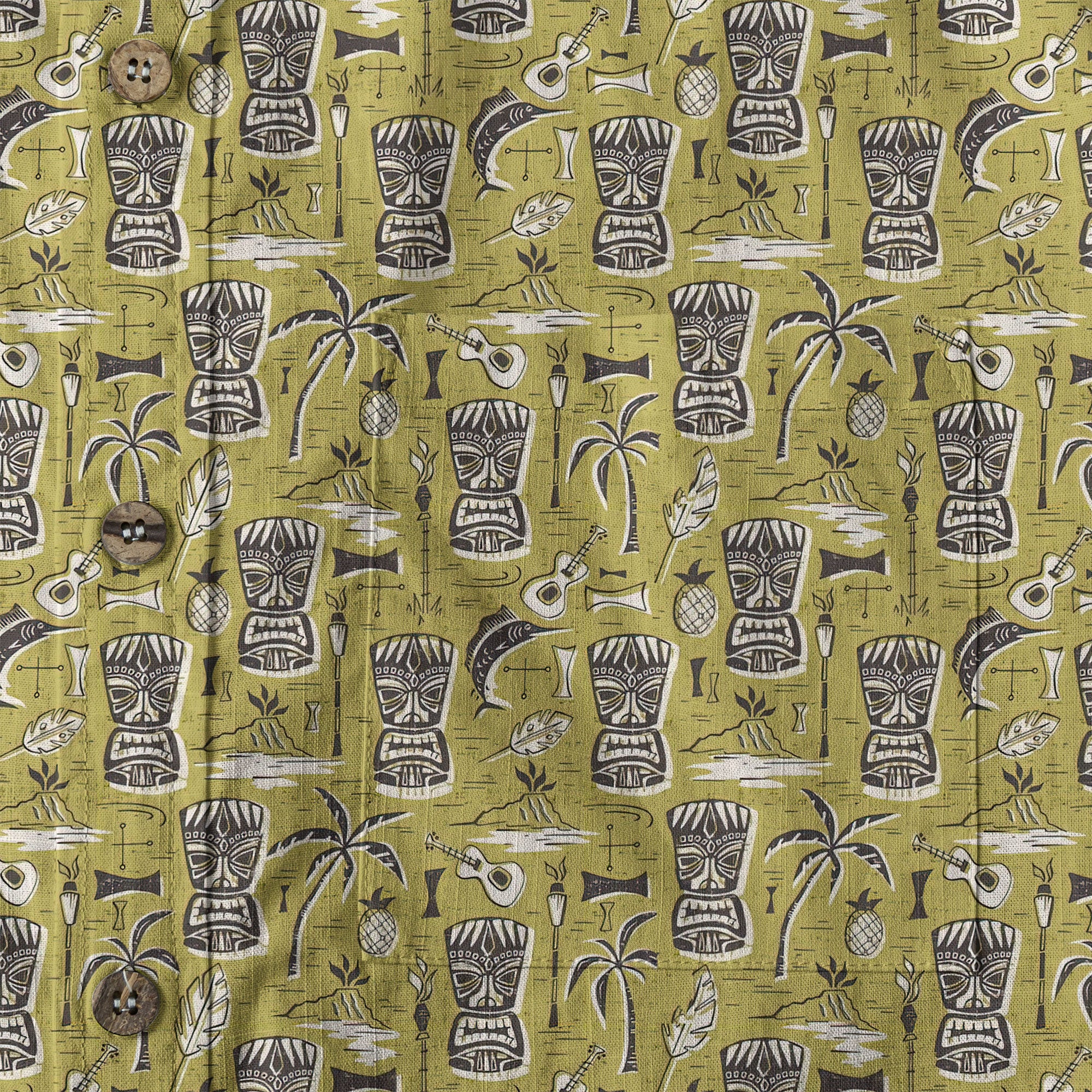Retro Mid Century Modern Tiki Hawaii Shirt, Tropical Tiki Hawaii Shirt