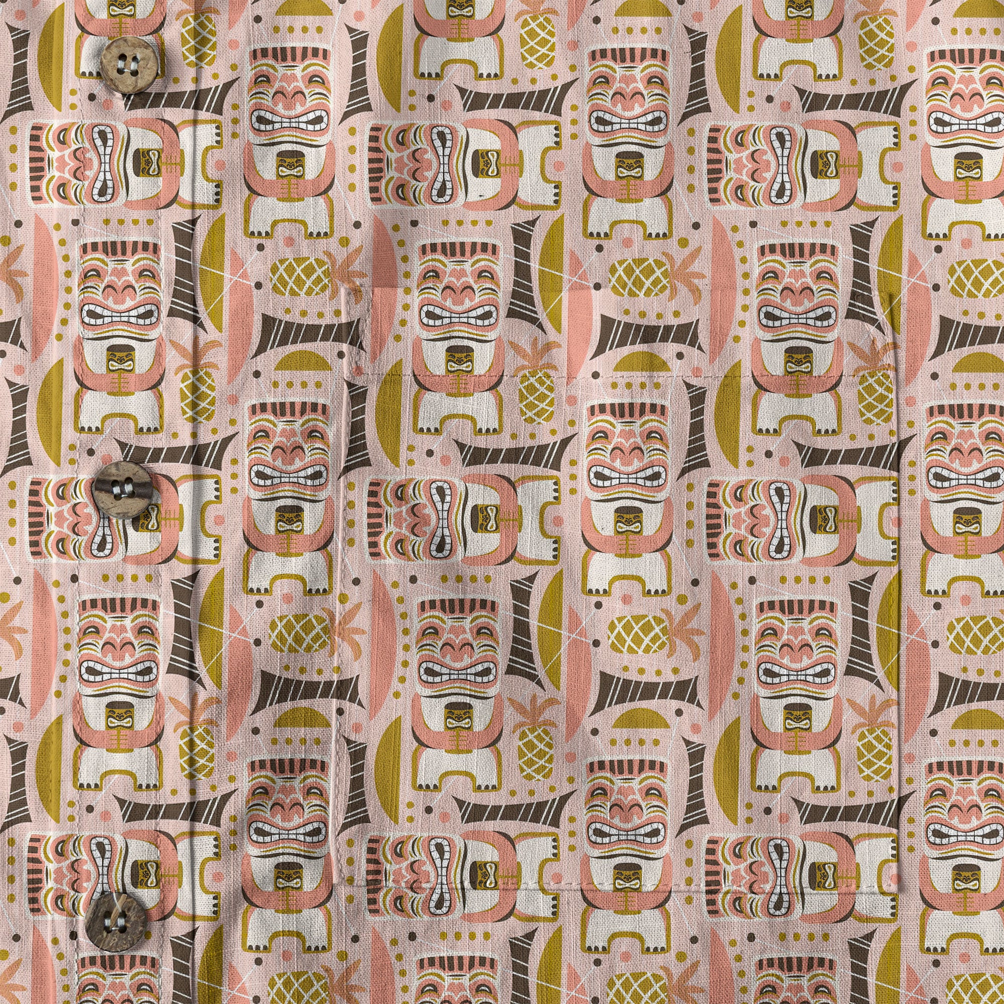 Retro Mid Century Modern Tiki Hawaii Shirt, Tropical Tiki Hawaii Shirt