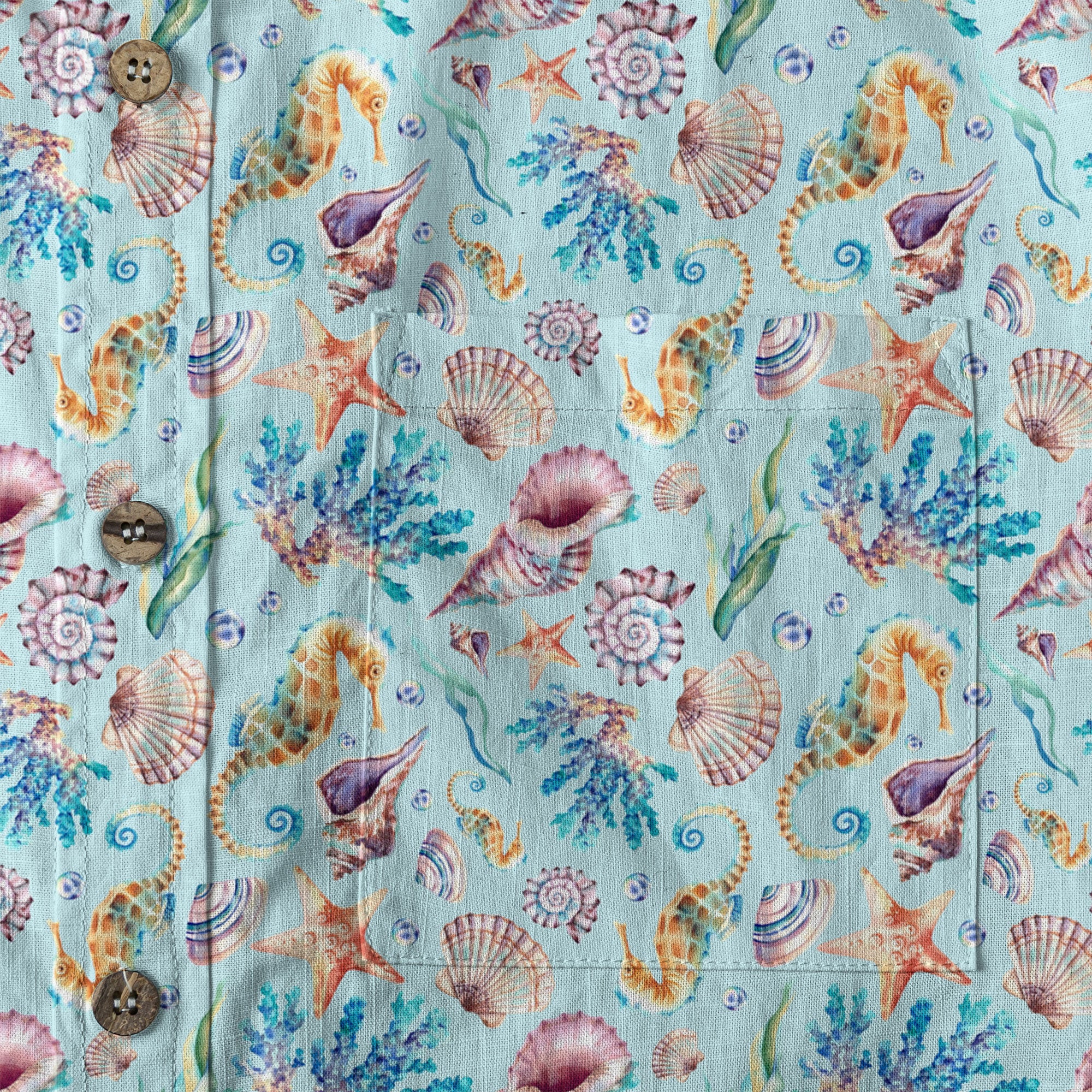 Ocean Animals Aloha Theme Hawaiian Shirt, Summer Vibes Button Down Hawaii Shirt - The Palmix