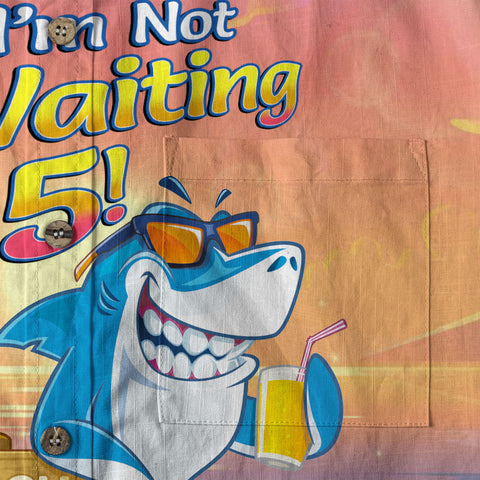 Retro Shark Hibiscus Drink Short Sleeve Shirt, I'm Not Waiting Until 5 Shirt - The Palmix