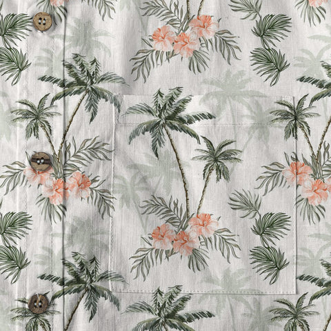 Tropical Palm Tree Hawaii Shirt, Hibiscus Flowers Hawaii Shirt