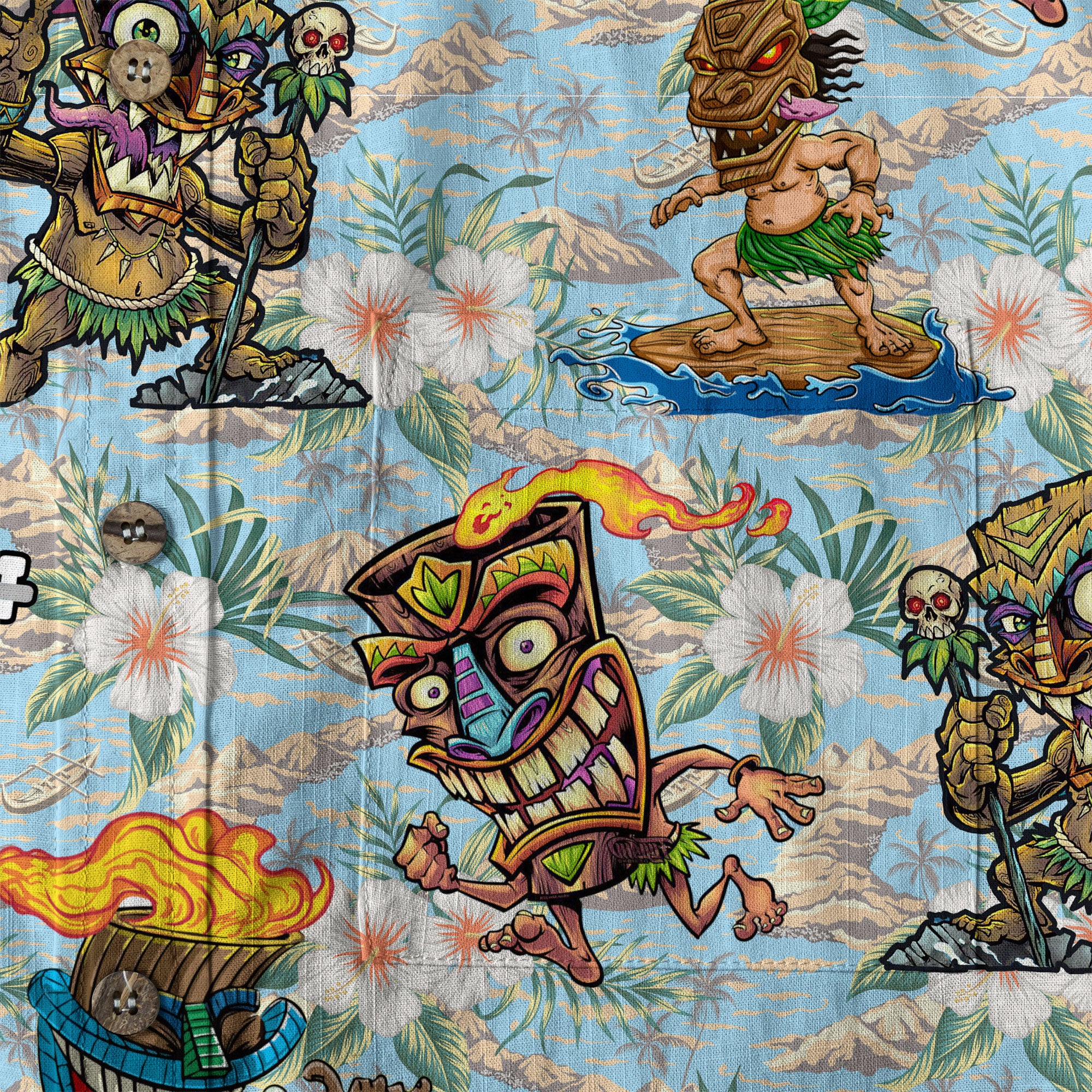 Tiki Mask Aloha Hawaii Shirt, Tiki Mask Ocean Hawaiian Shirt